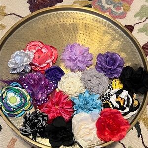 Source Unknown Multi-Color Fabric Flower Hair Clips - Kids Accessories
